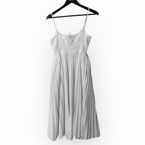 J Crew White Midi Dress Pleated - Picture 4 of 4